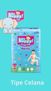 Baby Happy Body Fit Pants M 32 S 40 Popok Bayi Sekali Pakai Tipe Celana 7 -12 kg size M Nahisa