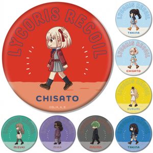 58mm Anime Lycoris Recoil Nishikigi Chisato Inoue Takina Nakahara Mizuki Cosplay COSTUME Badge Pin SPTE Tinplate Brooch Prop