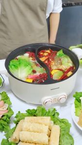 MODONG 6/8L Electric Hot Pot Multi-functional Integrated Micro Pressure Steamboat Pot Household Dormitory Double-flavor Hot Pot 火锅电锅
