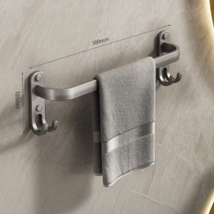 Space Aluminum Bathroom Towel Rack Wall Mounted Storage Organizer No Drilling Required Towel Holder for Washroom