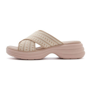 The New European and American Fashion Versatile Slippers Fly Weave Thick-soled Womens Sandals