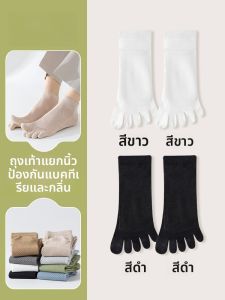 JINGCHI | ถุงเท้าผู้ชาย ถุงเท้ากลางน่อง 5 นิ้ว ผ้าฝ้ายแท้ ระบายอากาศได้ดี บาง ป้องกันกลิ่น ป้องกันเชื้อรา ฤดูใบไม้ร่วง สีขาว