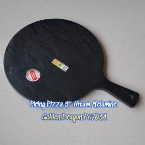 Piring Pizza 9" Hitam Melamine - Golden Dragon P6709A