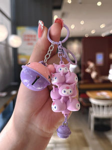 Creative Cute Pet Sanrio Jenga Keychain Exquisite Cartoon Hello Kitty Clow M Schoolbag Pendant Couple Gift