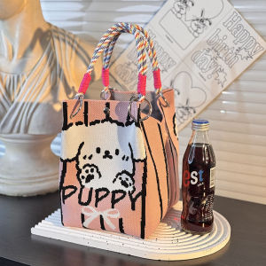 Korean Style Knitted Bucket Bag Portable Handbag for Commuting And Traveling Womens Handbag Versatile And Easy to Carry