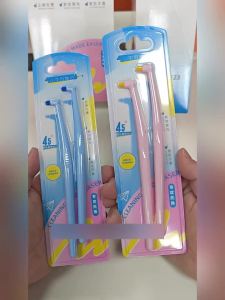 Bộ 2 Bàn Chải Kẽ Răng Mềm Mại Nhiều Màu Sắc Đầu Bàn Chải Nhỏ Dành Cho Người Lớn Bộ Dụng Cụ Vệ Sinh Răng Miệng