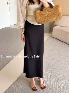 V.C.I | Summer Lightweight Black Icy Silk Skirt