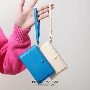 Mini Zipper Wallet Short Style PU Leather Coin Purse Driving License Card Holder Compact Money Clip for Young Women