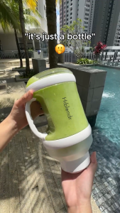 Hiblendr HiJugMax 2L Oversized BPA-Free Big BPA-Free Water Bottle Leak-Proof Easy Sip Lid Convertible to Jug Blender for Fitness Gym | Best Durable Bottle