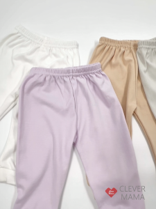 (0-24m) CleverMama Premium Cotton Plain Pajama Pants for Newborn Babies up to 24m BS Series