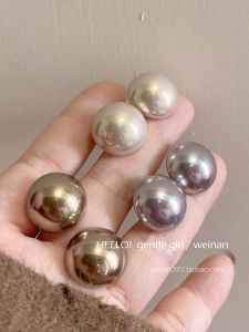 Fashionable Pearl Retro Hong Kong Style Half Circle Mosquito Coil Tray Earring Clips High-End Feelings Autumn Winter New Trend Earrings