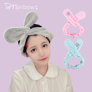 Brainbow Elastic Anti-Slip Hairband Cross Style Simple Design Face Washing Hairband Sweet Mask Application Home Use Hairband