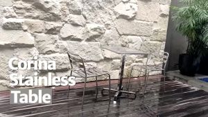 Seahorse Corina Meja Outdoor Meja Teras Meja Taman Meja Kafe Stainless Meja Teras Tahan Karat Meja Taman Cafe Adjuster - Lazada