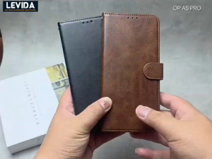 Flip Cover Kulit Leather Case Sarung Buku Kulit Case Oppo A5 Pro