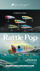 Lure Kingdom Rattle Pop - Umpan Pancing Lure Popper Mengambang 9Cm Bahan ABS Hard Plastic 3D Action