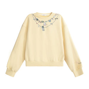 unifree | Áo Sweater In Hình Hợp Tác Illustrator Form Rộng Cổ Tròn Phong Cách Hàn Quốc Ngọt Ngào