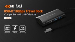J5Create JCD392 4K60 Elite USB-C® 10Gbps Travel Dock compatible with USB4™ devices