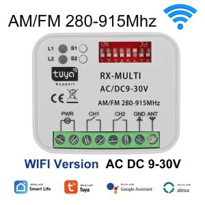 kebidumei | KEBIDUMEI 280-915MHz Universal Switch Tuya WIFI Garage Door Remote Control Receiver AC DC 9-30V Switch Module Relay Door Opener
