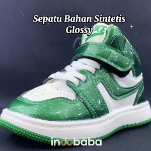 indobaba Sepatu Anak Perempuan Sneakers Anak Laki Laki Import Sport Glossy 1-5 Tahun S135