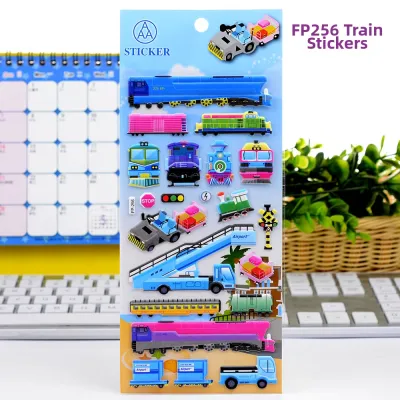 3D Bubble Train Stickers Transportation