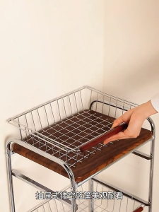 Wooden Kitchen Organizer Rack Moving Rack Kitchen Storage Shelf 4/5 Layers Trolley Cart Moving Rack Home Bedroom Bathroom Organizer Trolley Bath Rack Bathroom Shelves Rolling Trolley Bathroom Organizer Storage Wall Cabinets Moving