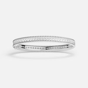 White Cordage Pavé Twisted Design Bracelet