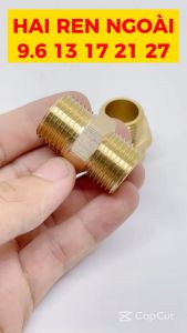Nối Ren 21 Dài 5cm 7cm Đồng Thau Kép Ren Ngoài 21 Thau