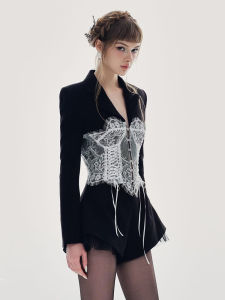 French British Style Lace Splice Ladies Romper Slimming