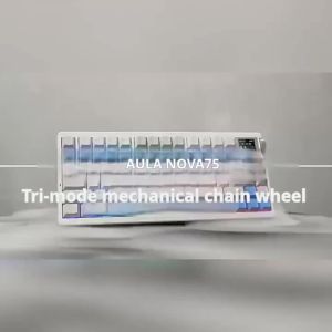 AULA | AULA NOVA75 75% Tri-Mode Mechanical Keyboard with TFT Screen Carbon Fiber Gasket Hot Swap RGB PBT Keycaps for PC/Mac Gaming