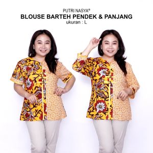 Blouse Batik Big Size Wanita Atasan Batik Lengkap S-M-L-XL-2L-3L-4L-5L-6L-7L Model Blus Jumbo Seragam Batik / Atasan Formal Kantor Wanita / Pakaian Seragam Batik Kerja Wanita / Pakaian Batik Kekinian LD 140 Model Terkini Modern Terbaru