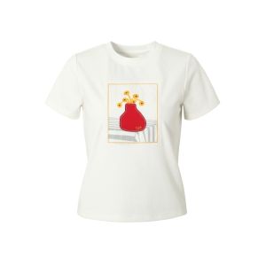 เสื้อยืดแขนสั้นผู้หญิง RPB Brand ทรงเข้ารูป ดีไซน์เรโทร ทรงเข้ารูป เสื้อเชิ้ตคอกลม ทรงเข้ารูป ฤดูร้อน 2025