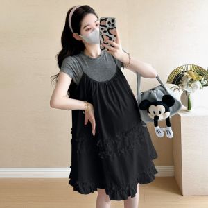 Korean Style Maternity Dress & T-shirt Set