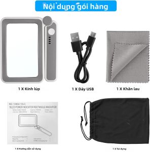 Kính Lúp Cỡ Lớn 4X Có Đèn LED Kính Lúp Cầm Tay Có Thể Sạc Lại Bằng USB Để Đọc Sách Và Làm Việc Cận Cảnh