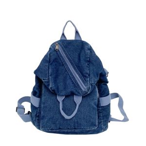 Washed Denim Backpack Multipurpose Canvas Bag Vintage Style Harajuku Retro Multifunctional Backpack Crossbody Shoulder Bag