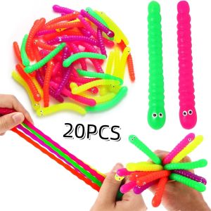 Colored caterpillar Pull Worm Noodle Fidget Toys Stretch String TPR Rope Anti Stress String Stress Relief Autism Vent Toys