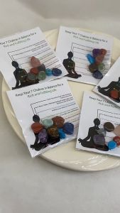 Crystals and Healing Stones Premium Kit - 7 Chakra Stones Healing Crystals Set Energy Cards YogaGift (Tiny 7 Chakra Stones)