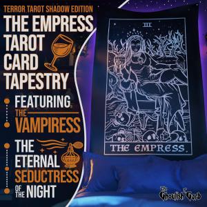 VIKAMA Tarot Queen Tapestry Dark Gothic Wall Decoration Living Room Meditation Room Mystery Theme Room Decoration