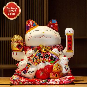 Electric Ceramic Lucky Cat Statue