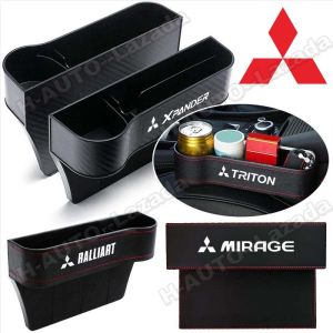 Car Seat Gap Storage Box For Mitsubishi Triton Xpander Lancer Mirage Grandis Asx Ralliart Colt Delica G4 Pajero Seat Gap Filler Organizer Leak Proof Plug Phone Cup Holder Consoles