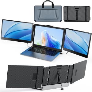 [MeiBoAll] OFIYAA S2 14" Triple Laptop Screen Extender FHD 1080P IPS Dual Portable Monitor for LaptopType-C Travel Laptop Monitor Extender with KickstandPlug and Play with Windows/Mac/Linux/PS5