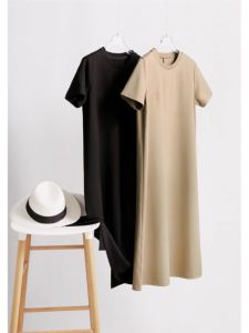 Discount Outlets Export Export Dress Minimalist All-Matching round Neck Short Sleeve T-shirt Skirt Female Summer