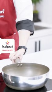 Chảo chống dính Inox cao cấp liền khối 7 lớp Kalpen Nano Titanium Shield 26cm - Hàng chính hãng bảo hành 25 năm