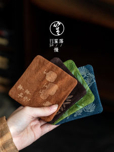 LUOSHENGMANSHENGHUO | Canvas Tie-Dye Coaster Insulated Heat-Resistant Water-Absorbent