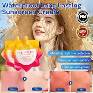 Light Whitening Sunscreen Moisturizing Non-Greasy Sunblock Cream Waterproof Long Lasting SPF50+ Sunscreen Cream UV Protection