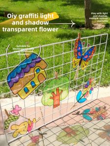 Preschool Art Area DIY Shadow Flower Coloring Spring Small Class Material Light And Shadow Game Handcraft Creative Sticking Toys