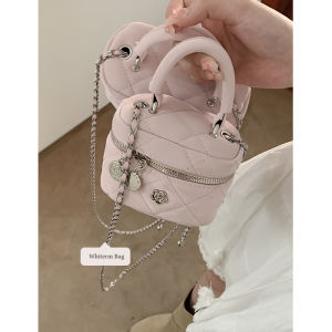 Velvet Diamond Chain Handbag for Women New 2023 Trendy Fashion Small Bucket Bag Single Shoulder Casual Crossbody Satchel