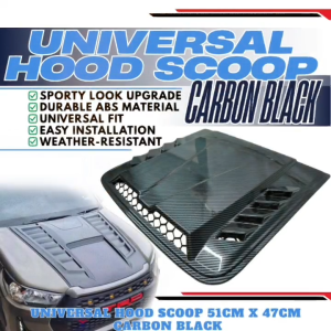 GECA UNIVERSAL 51X47CM CAR AIR FLOW INTAKE HOOD SCOOP CARBONBLACK (12192)