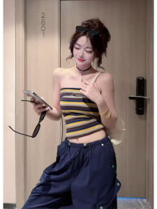 YUEZHONGWEI | เสื้อกั๊กไหมน้ำแข็งถักสไตล์ฝรั่งเศสสำหรับผู้หญิง แขนกุด ทรงเข้ารูป ทรงเข้ารูป แขนกุด แขนกุด เสื้อผ้าทำงานฤดูร้อน