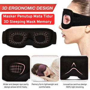KING MERALL Masker Penutup Mata Tidur travel 3D Sejuk & Hangat Sleeping Mask Memory Foam - HO325