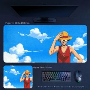 Bandai | Office Computer Desk Mat Comfortable Leather Table Cushion High Definition Cartoon Anime ONE PIECE Luffy Zoro Leather Mouse Pad